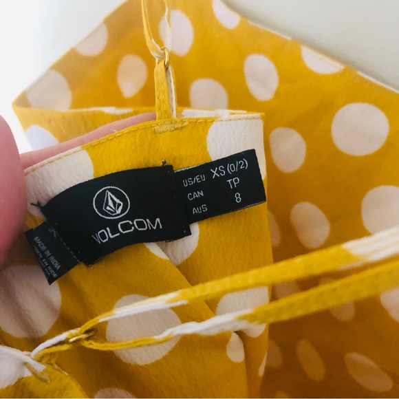 Volcom Read the Room Yellow Polka Dot Dress - Picture 4 of 8
